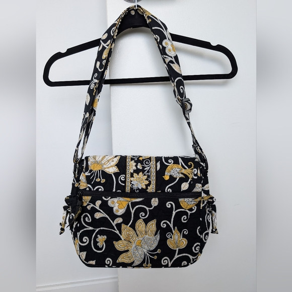 Vera Bradley Lindsey Yellow Bird Pattern Messenger Bag - Picture 3 of 17